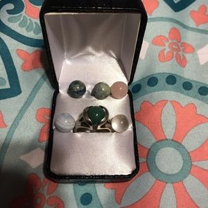 Silver Interchangeable Stone Ring